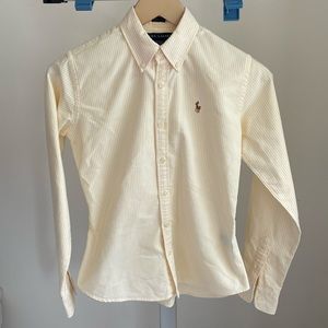 Ralph Lauren Polo Yellow Button-down Shirt Women’s Size 2 Slim Fit EUC